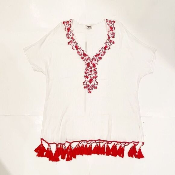 Show Me Your MuMu Mae Mu Tassel Dress in Casa Love Embroidered Flowy lightweight - Picture 4 of 7